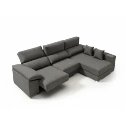 Sofá chaiselongue Calgary 3 plazas deslizante y reclinable tela Nevada 290 cm