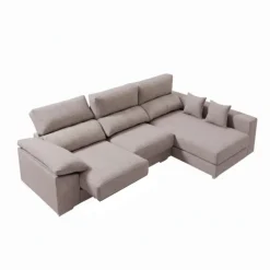 Sofá chaiselongue Calgary 3 plazas deslizante y reclinable tela sorrento 290 cm