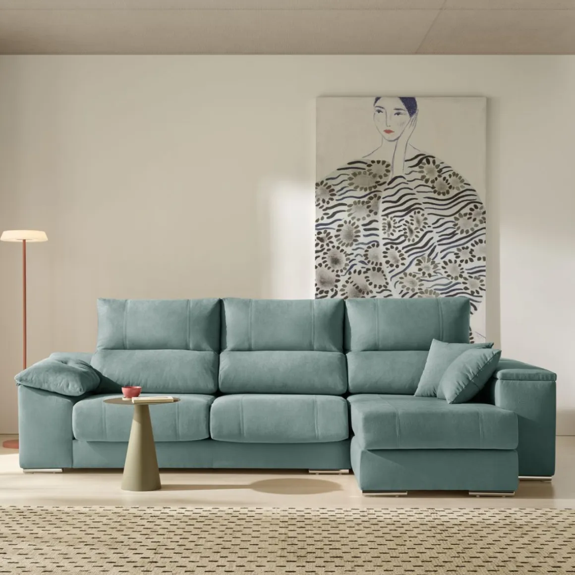 Sofá chaiselongue Corsa 3 plazas reclinable y deslizante 105x294x160 cm