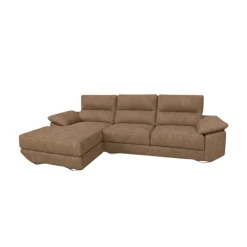 Sofá chaiselongue Danielle 3 plazas tela opera asientos deslizantes