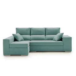 Sofá chaiselongue Esmeralda 3 plazas reclinable con puff 100x230x145 cm