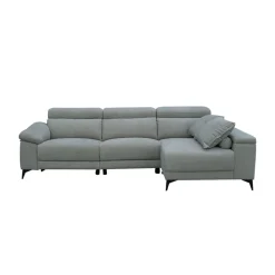 Sofá chaiselongue Londres 3 plazas derecha eléctrico gris 100x293x90 cm