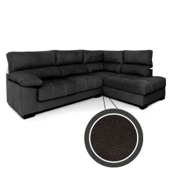 Sofá chaiselongue Meridien 3 plazas deslizante + reclinable tela Bérgamo 100x282x195 cm