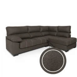 Sofá chaiselongue Meridien 3 plazas deslizante + reclinable tela Nevada 100x282x195 cm