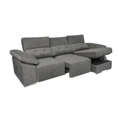 Sofá chaiselongue Montecarlo 3 plazas con 2 pufs 102x295x153 cm