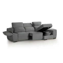 Sofá chaiselongue Murano 3 plazas deslizante y reclinable con 2 arcones 105x290x100 cm