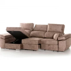 Sofá chaiselongue Índico 3 plazas con arcón