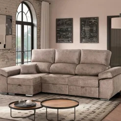 Sofá chaiselongue Índico 3 plazas con arcón