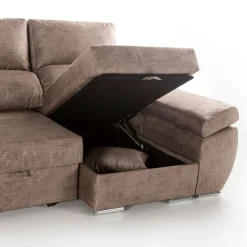 Sofá chaiselongue Índico 3 plazas con arcón