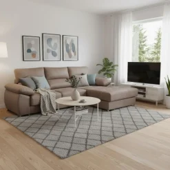 Sofá chaiselongue Paolo 3 plazas con USB tela Opera 300 cm