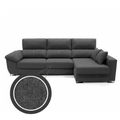 Sofá chaiselongue Ponza 3 plazas deslizante + cabezales reclinables 100x275x160 cm