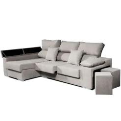 Sofá chaiselongue Rubí 3 plazas + 2 puffs 102x265x145 cm