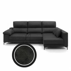 Sofá chaiselongue Santorini 3 plazas deslizante + reclinable tela Ópera 100x275x160 cm