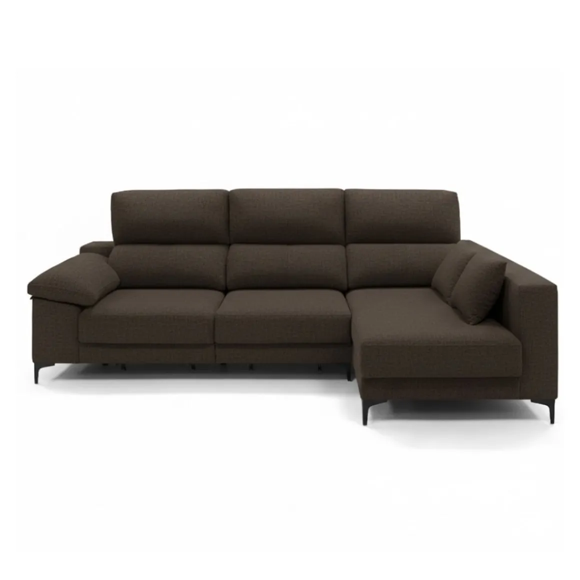 Sofá chaiselongue Santorini 3 plazas deslizante + reclinable tela Bérgamo 100x275x160 cm