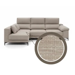 Sofá chaiselongue Santorini 3 plazas deslizante y reclinable tela Sorrento 275 cm