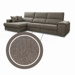 Sofá chaiselongue Sidney 3 plazas deslizante y reclinable tela Bronx 285 cm