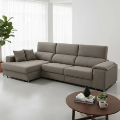 Sofá chaiselongue Sidney 3 plazas deslizante y reclinable tela Bronx 285 cm