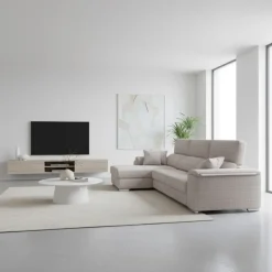 Sofá chaiselongue Sidney 3 plazas deslizante y reclinable tela Sorrento 285 cm