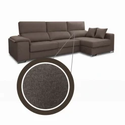 Sofá chaiselongue Sidney 3 plazas deslizante y reclinable tela Nevada 285 cm