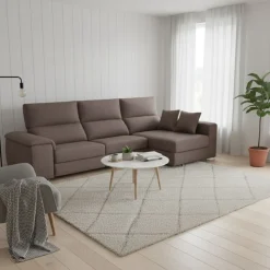 Sofá chaiselongue Sidney 3 plazas deslizante y reclinable tela Nevada 285 cm