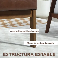 Sofá Como Homcom 2 plazas marrón 81x115x70 cm