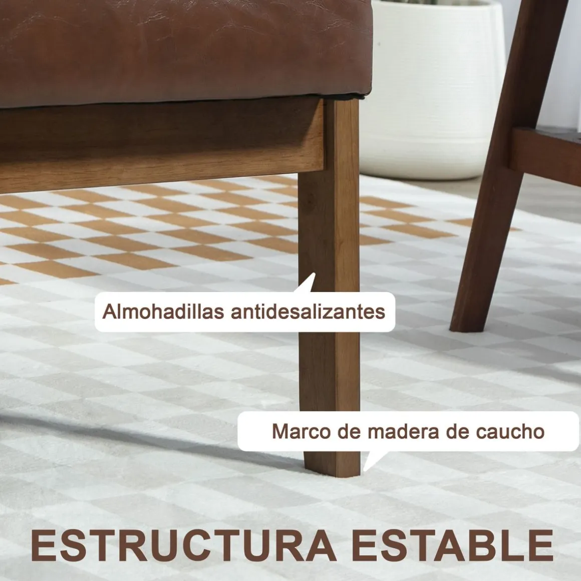 Sofá Como Homcom 2 plazas marrón 81x115x70 cm