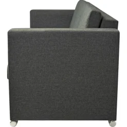 Sofá de 3 plazas Mina tapizado tela gris oscuro 78x191x73 cm