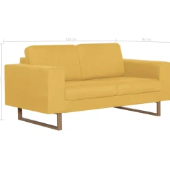 Sofá de 2 plazas Nara tapizado tela 75x156x82 cm