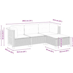 Sofá de exterior Dream modular 4 piezas con 5 cojines