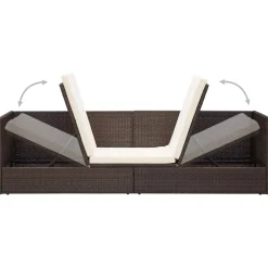 Sofá de exterior Selde tumbona reclinable 7 posiciones 58x200x60 cm