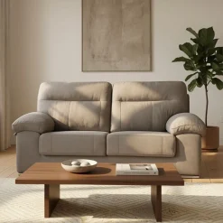 Sofá Duero 3 plazas tapizado tela Magnol cemento 103x195x90 cm