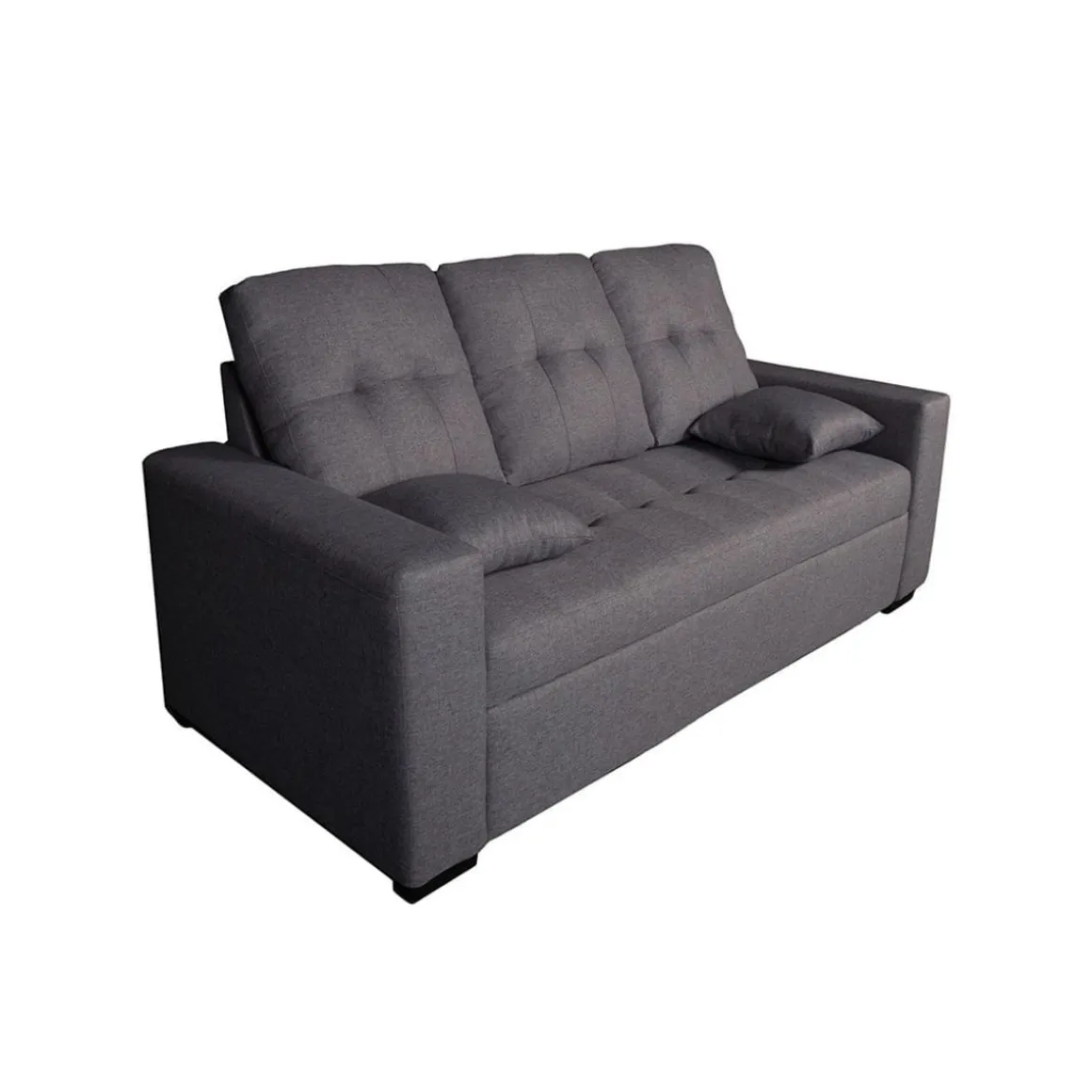 Sofá Egeo 3 plazas tapizado tela Malmo gris 96x188x82 cm