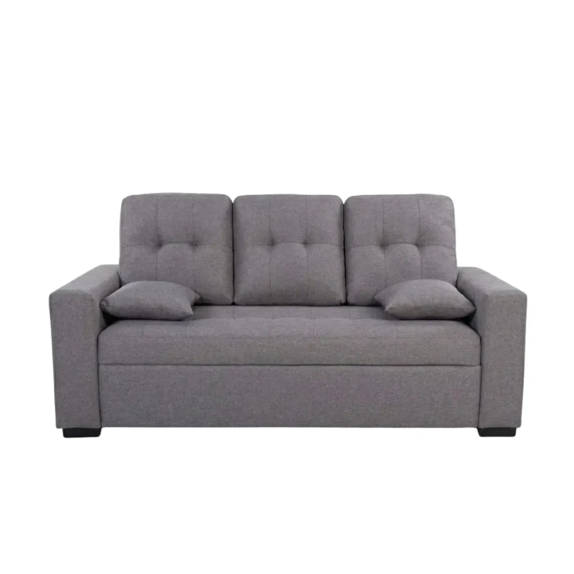 Sofá Egeo 3 plazas tapizado tela Malmo gris 96x188x82 cm