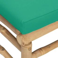 Sofá esquinero de jardín estructura de bambú 65x69x69 cm