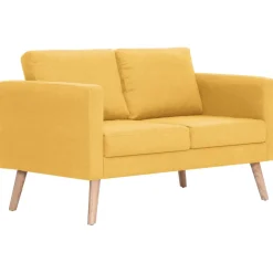 Sofá Heidi 2 plazas con patas elevadas amarillo 73x116x70 cm