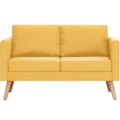 Sofá Heidi 2 plazas con patas elevadas amarillo 73x116x70 cm