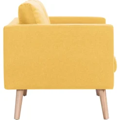 Sofá Heidi 2 plazas con patas elevadas amarillo 73x116x70 cm