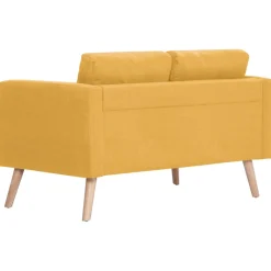 Sofá Heidi 2 plazas con patas elevadas amarillo 73x116x70 cm
