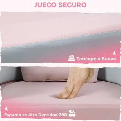 Sofá infantil Soha Aiyaplay convertible en cama rosa 14x116x61 cm