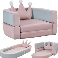 Sofá infantil Soha Aiyaplay convertible en cama rosa 14x116x61 cm