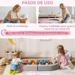 Sofá infantil Soha Aiyaplay convertible en cama rosa 14x116x61 cm