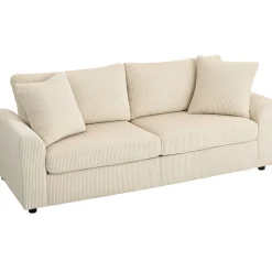 Sofá Terra Homcom 3 plazas con 2 cojines crema 88x212x80 cm