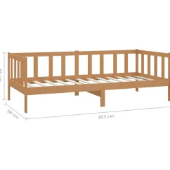 Sofá-cama de madera rústico 66x203x98 cm
