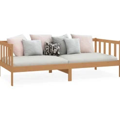 Sofá-cama de madera rústico 66x203x98 cm