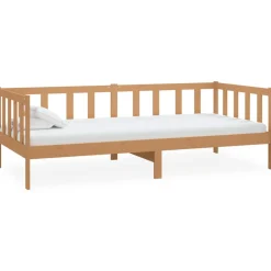 Sofá-cama de madera rústico 66x203x98 cm
