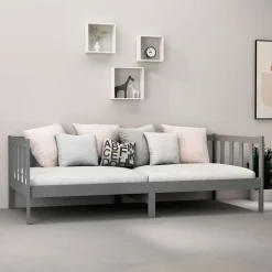 Sofá-cama de madera rústico 66x203x98 cm