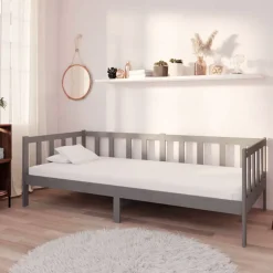 Sofá-cama de madera rústico 66x203x98 cm