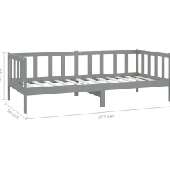 Sofá-cama de madera rústico 66x203x98 cm