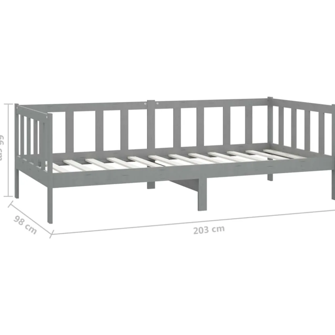 Sofá-cama de madera rústico 66x203x98 cm