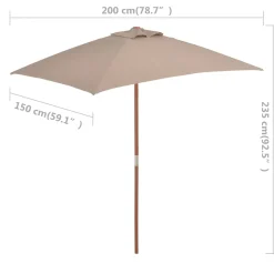 Sombrilla Capri plegable 235x150x200 cm